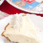 Slice of eggnog pie.