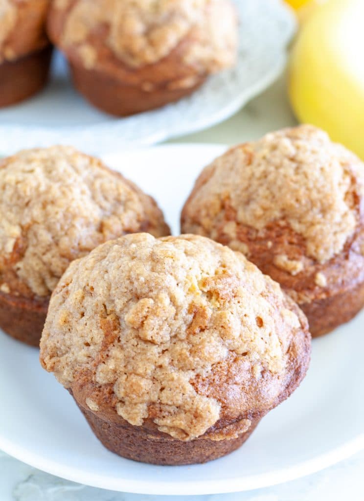 Three muffins on a plate