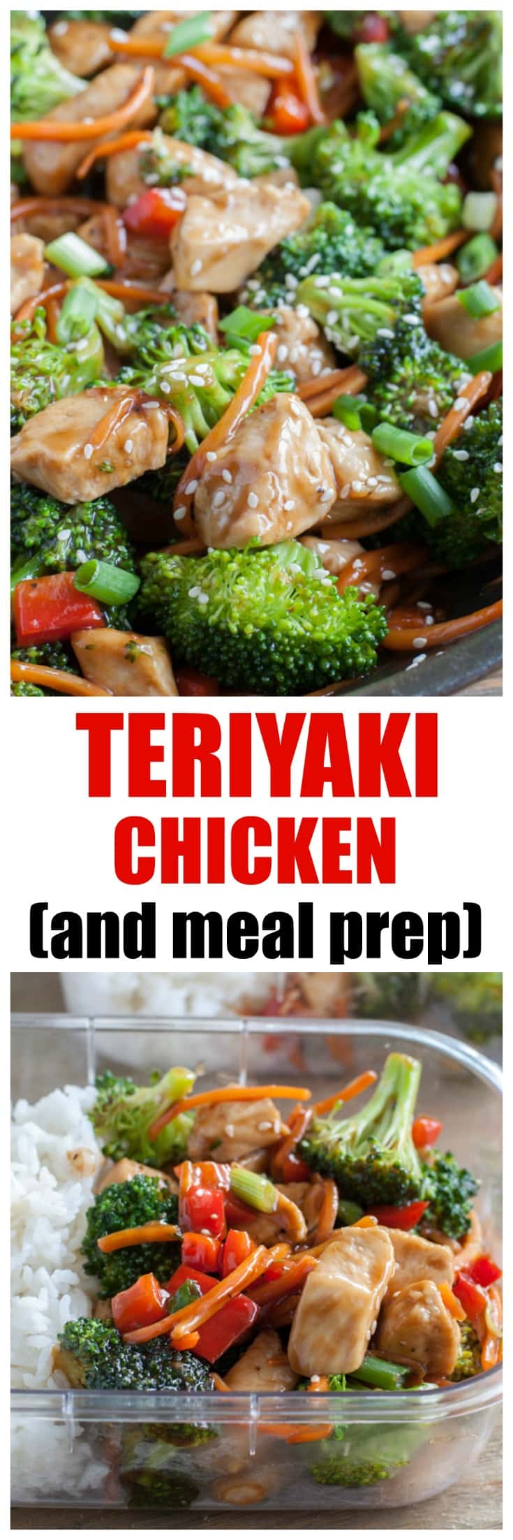 Teriyaki Chicken with vegetables. A quick and easy meal made with homemade teriyaki sauce. #teriyakichicken #chickenteriyaki #teriyaki