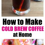 Glass with cold brew coffee.