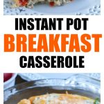 Breakfast casserole on a plate.