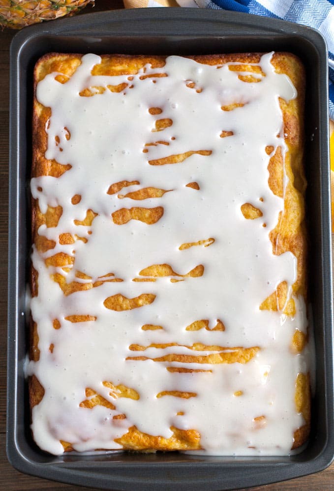 Pineapple Cake in a baking dish 