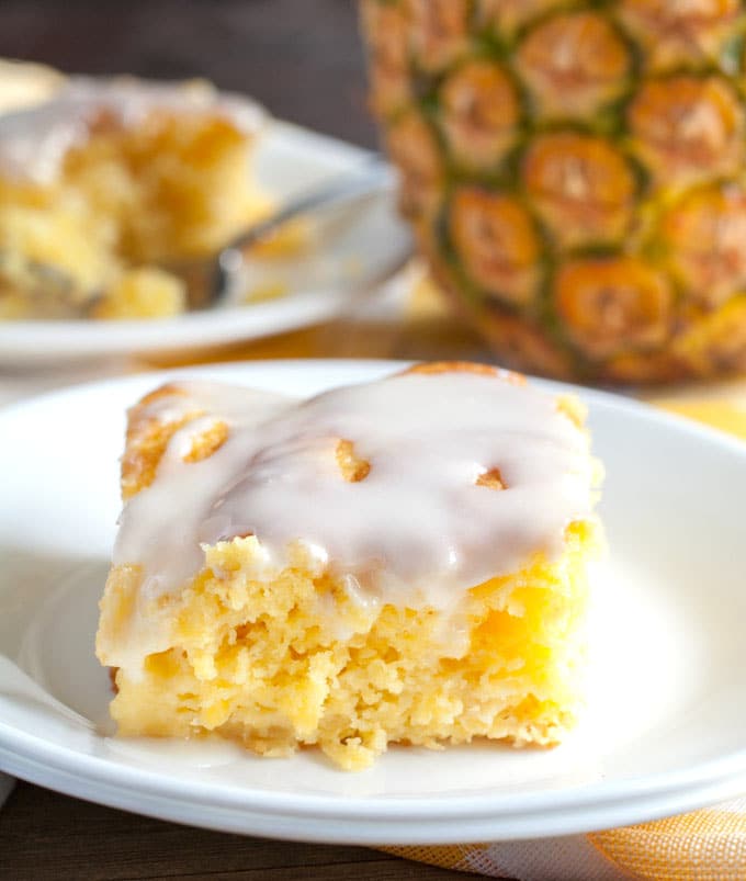 Pineapple cake on plate