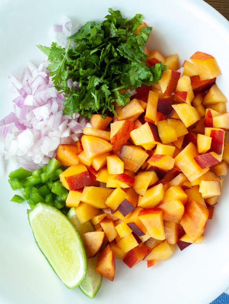 Ingredients for peach salsa Fruit Salsa