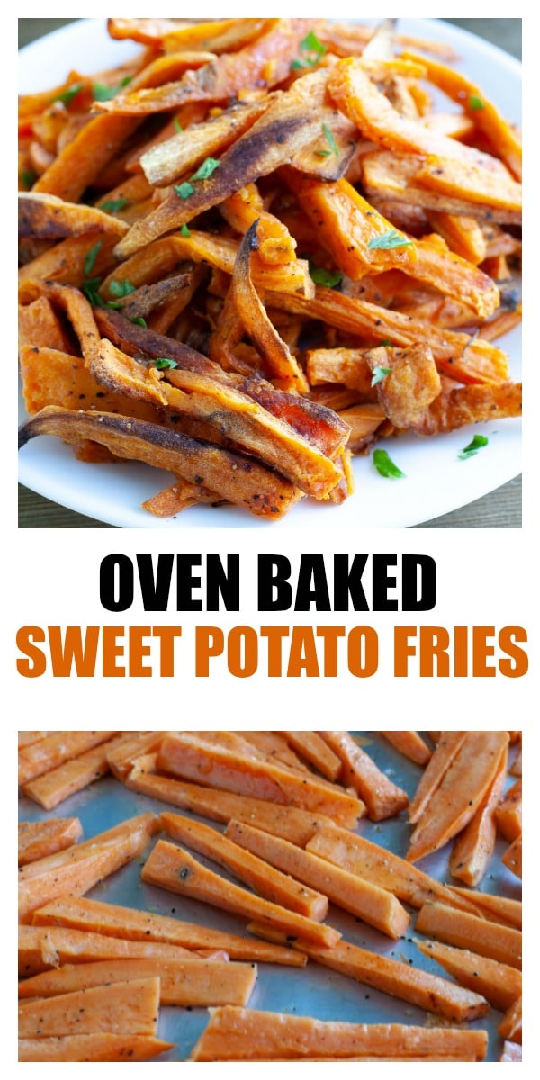 Easy baked sweet potato fries. A delicious and simple side dish. #ad #sweetpotato #sweetpotatofries @pultehomes #pultehomes #pultesmarthome