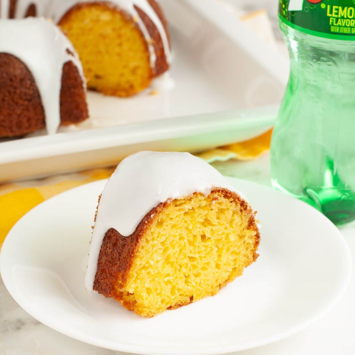 Slice of 7 Up cake. 