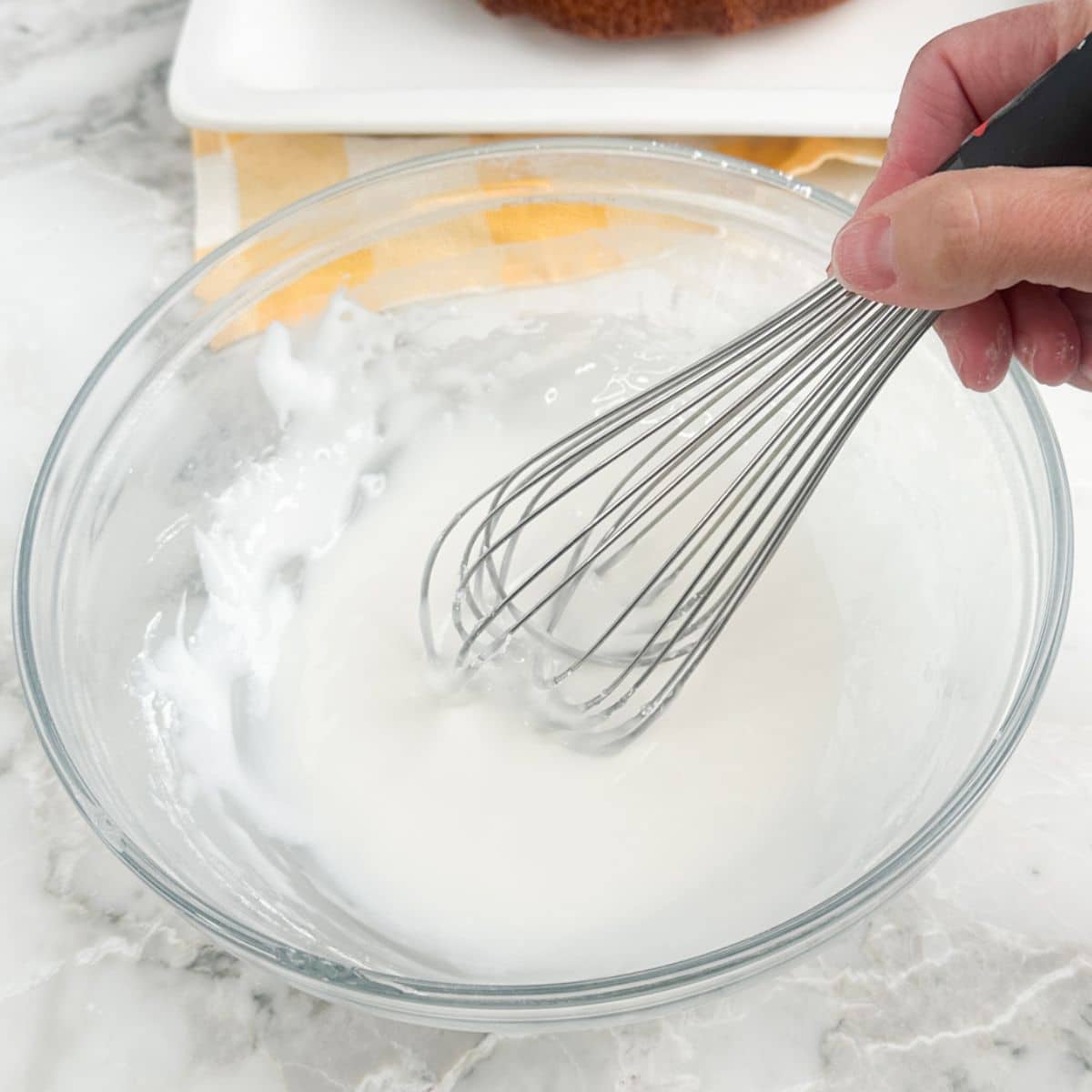Bowl with powdered sugar glaze. 