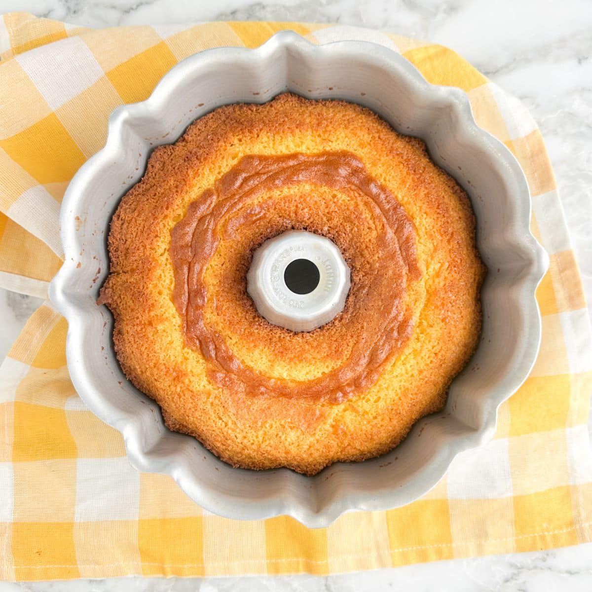 Baked bundt cake. 