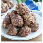 Plate of meatballs.
