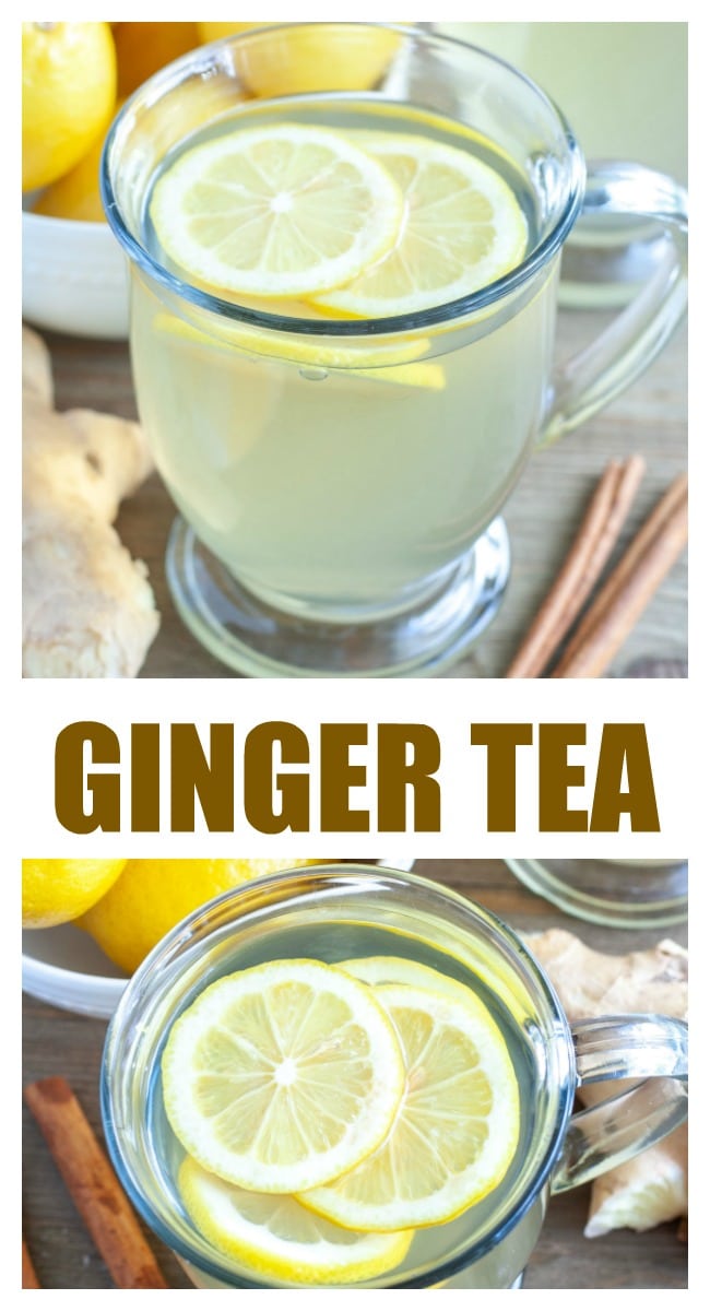 Ginger Tea is a hot drink made with fresh ginger root and lemon. This drink is great for digestion and has many other health benefits. #gingertea #hotdrinks #tea #hottea #healthydrink