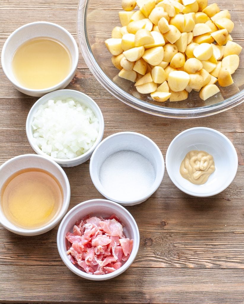 Ingredients for German Potato Salad Recipe 