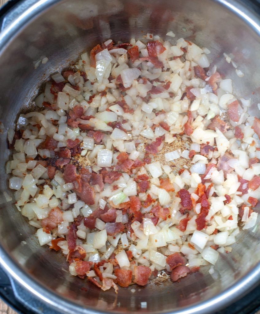 Bacon and Onion in Instant Pot for German Potato Sald