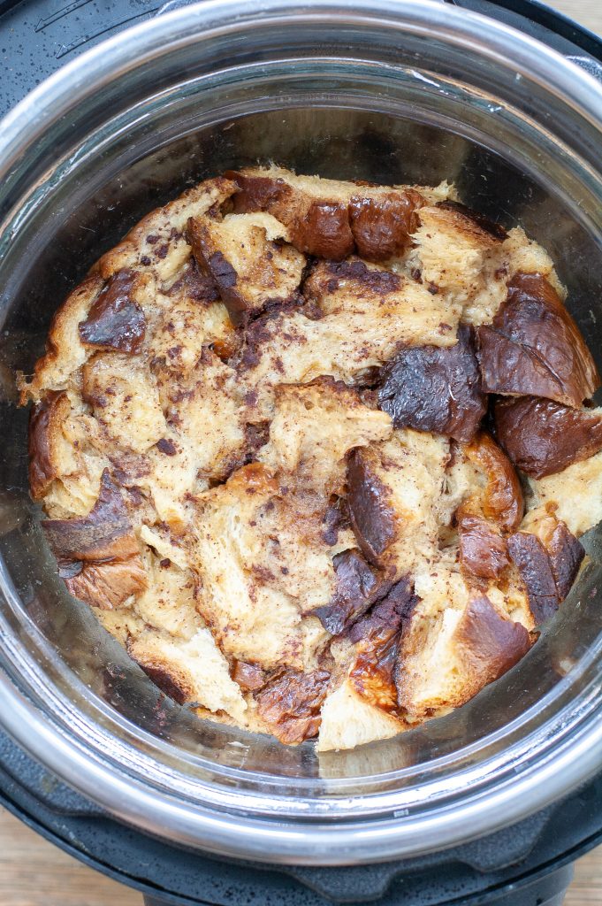 Instant Pot French Toast Casserole cooked in Instant Pot
