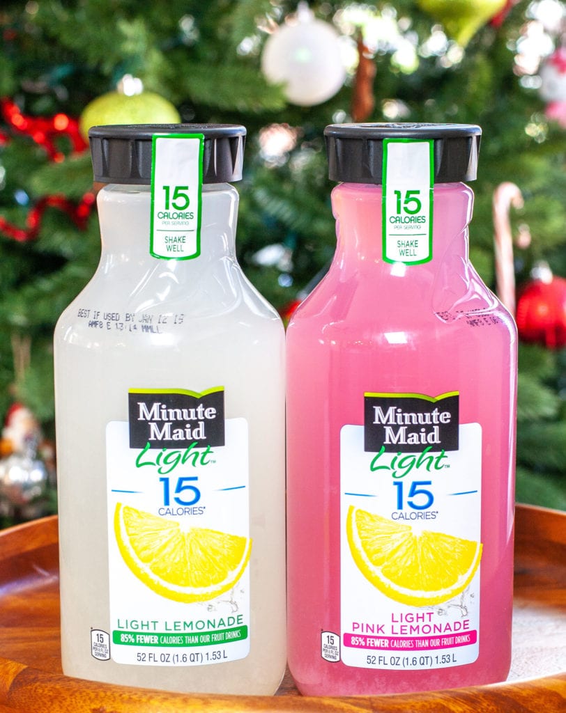 Bottle of Minute Maid lemonade and pink lemonade. 