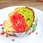 Piece of bundt cake on plate.