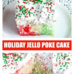 Plate with red and green cake.