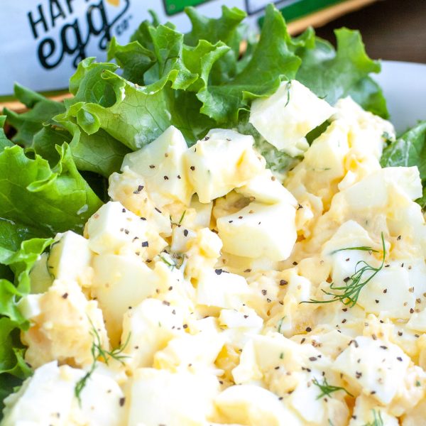 Egg salad in lettuce.