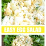 Egg salad in lettuce.
