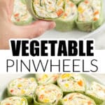 Plate of vegetable pinwheels.