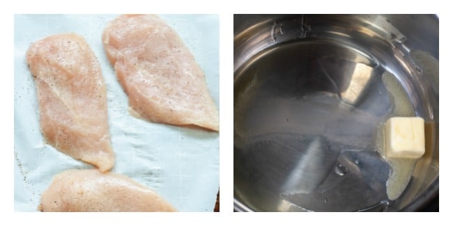 Instant Pot Chicken Marsala Steps for making chicken marsala, chicken and butter