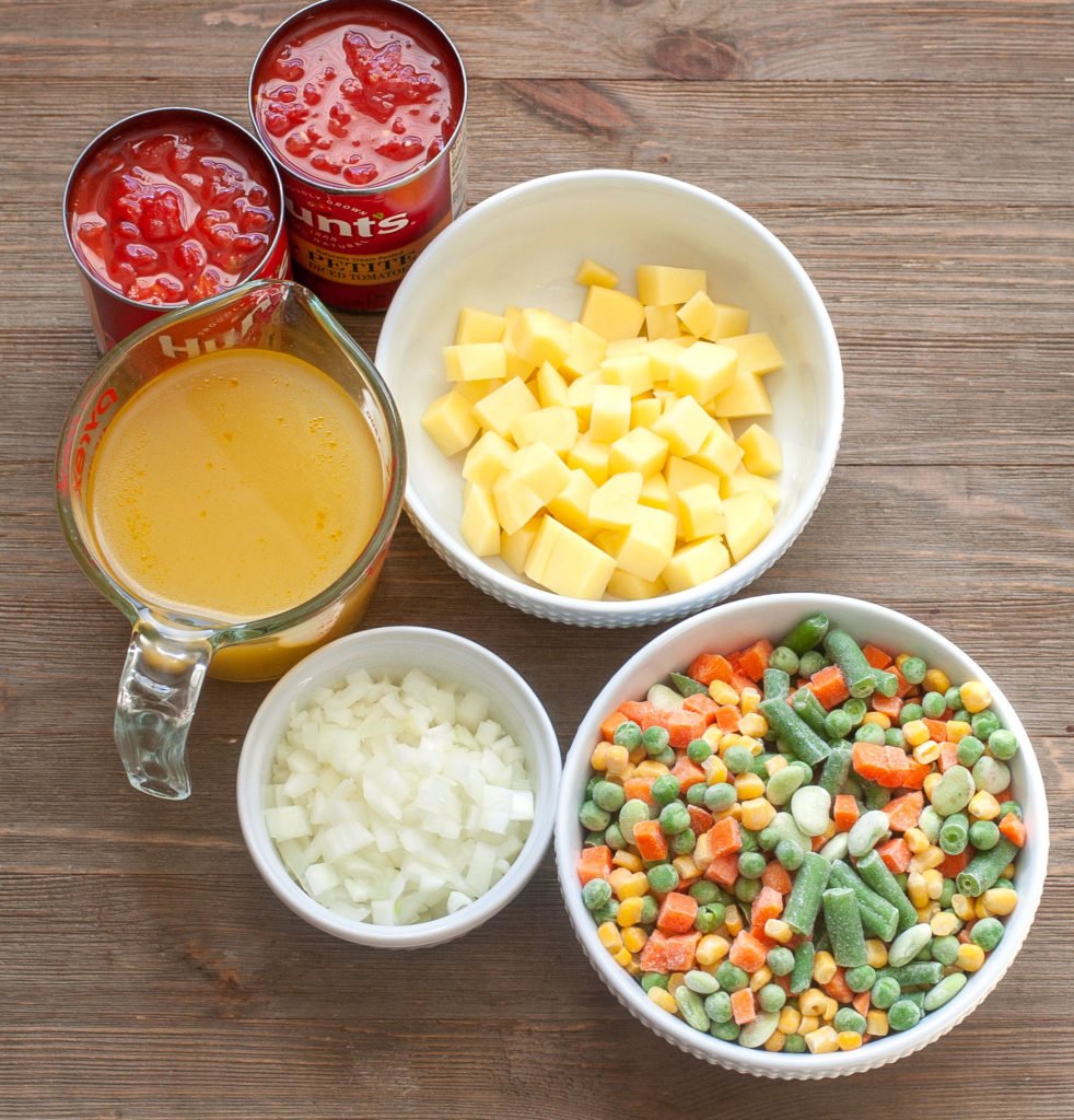 Ingredients for vegetable soup