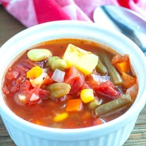 Bowl of vegetable soup.