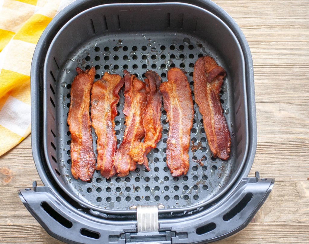 cooked bacon in air fryer