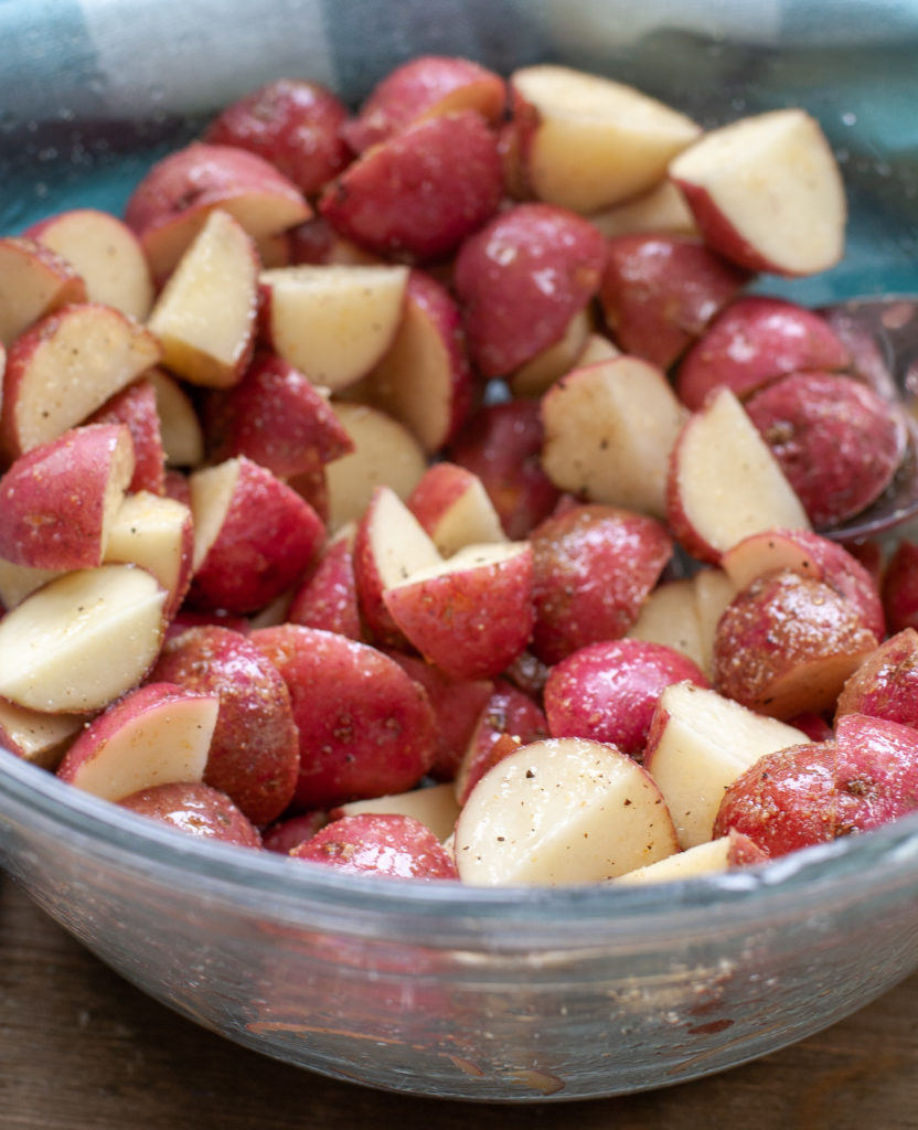 Bowl of red potatoes 