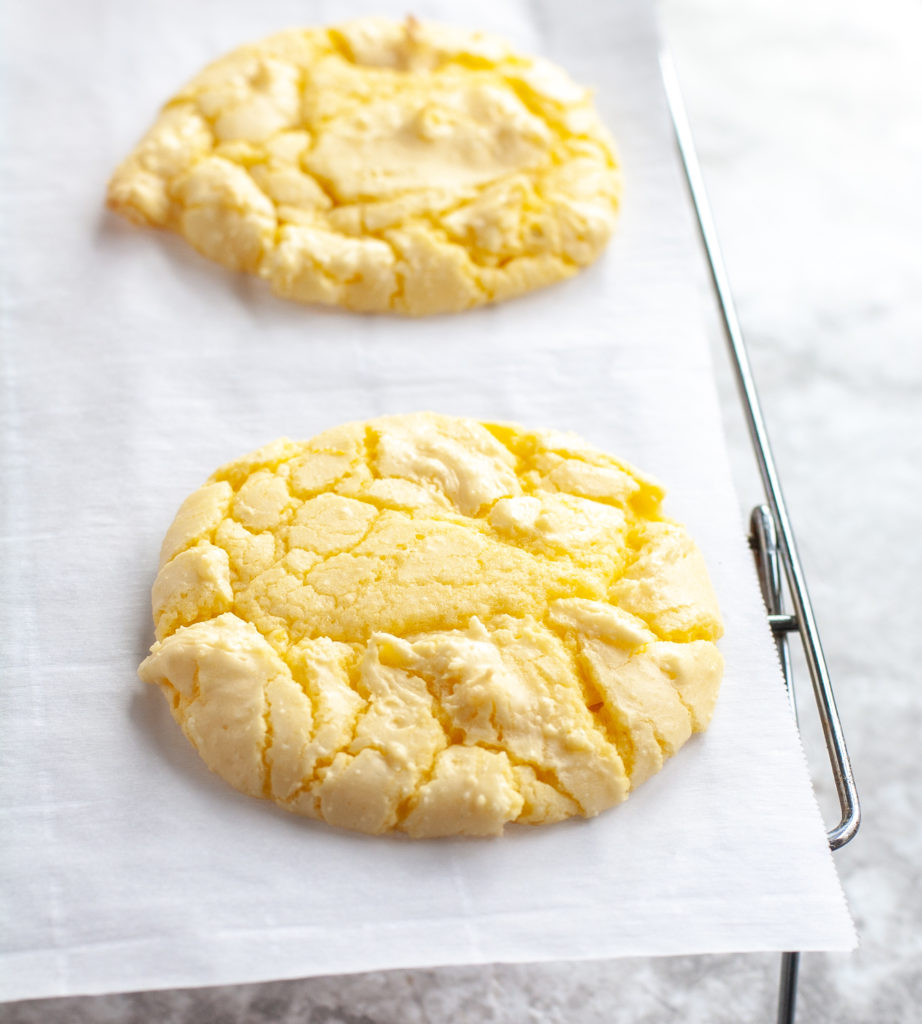 Lemon Cake Mix Cookies on wire rack