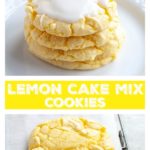 Stack of lemon cookies on plate.