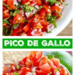 Bowl of tomatoes, onions and cilantro.