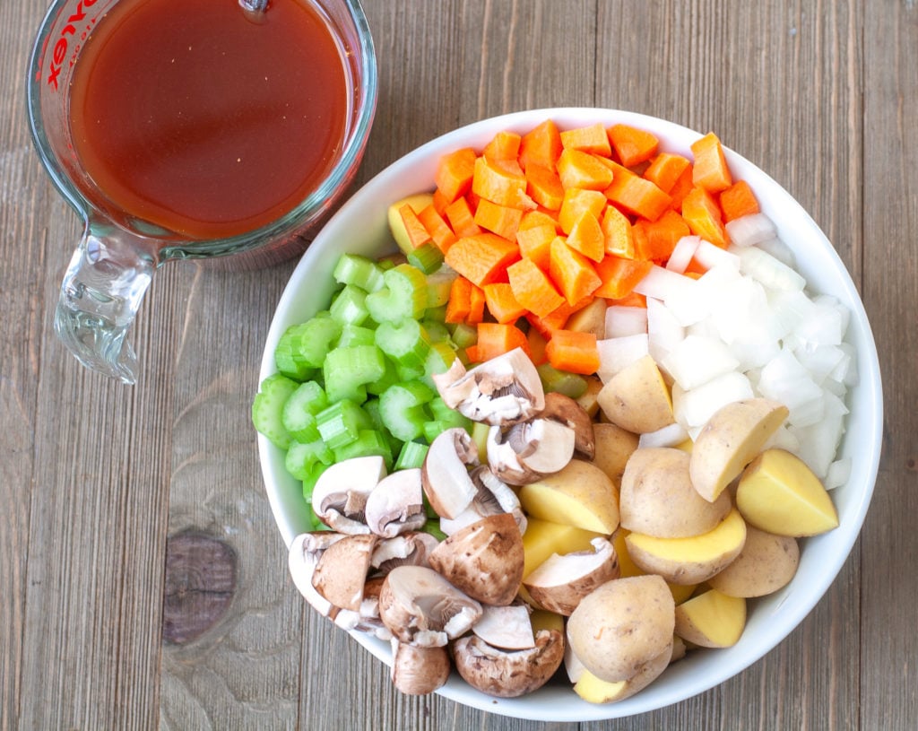 Ingredients for slow cooker beef stew