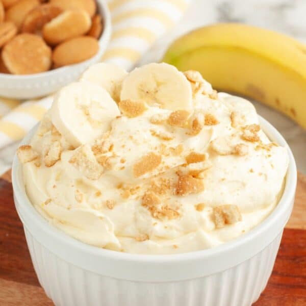 Bowl of banana pudding dip.