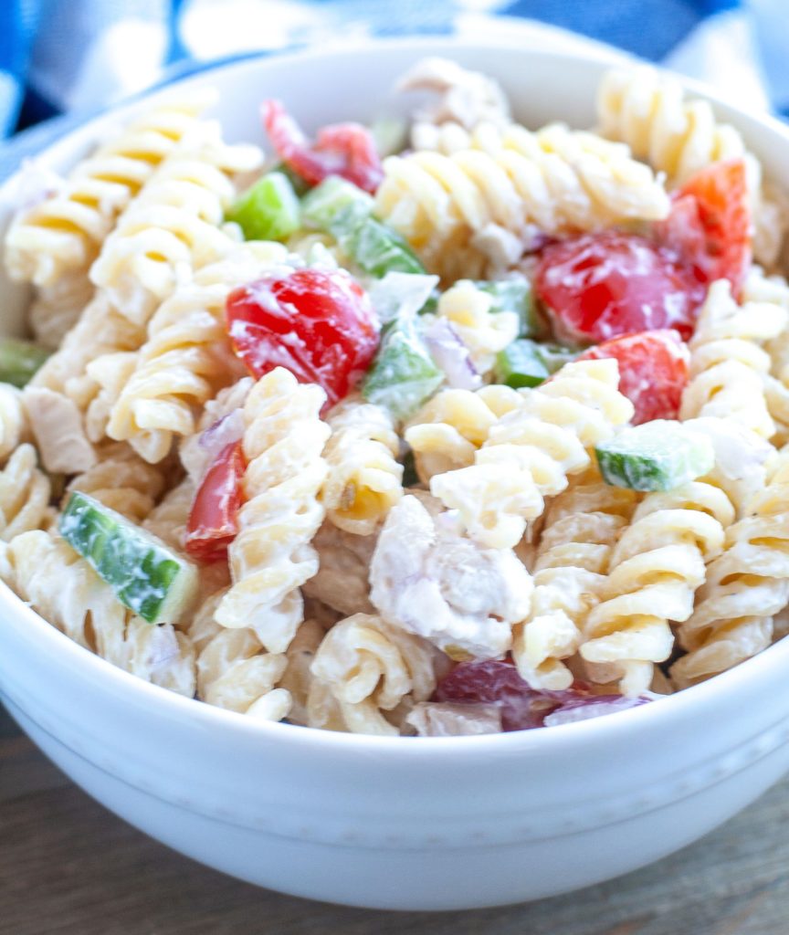 Bowl of Chicken Pasta Salad