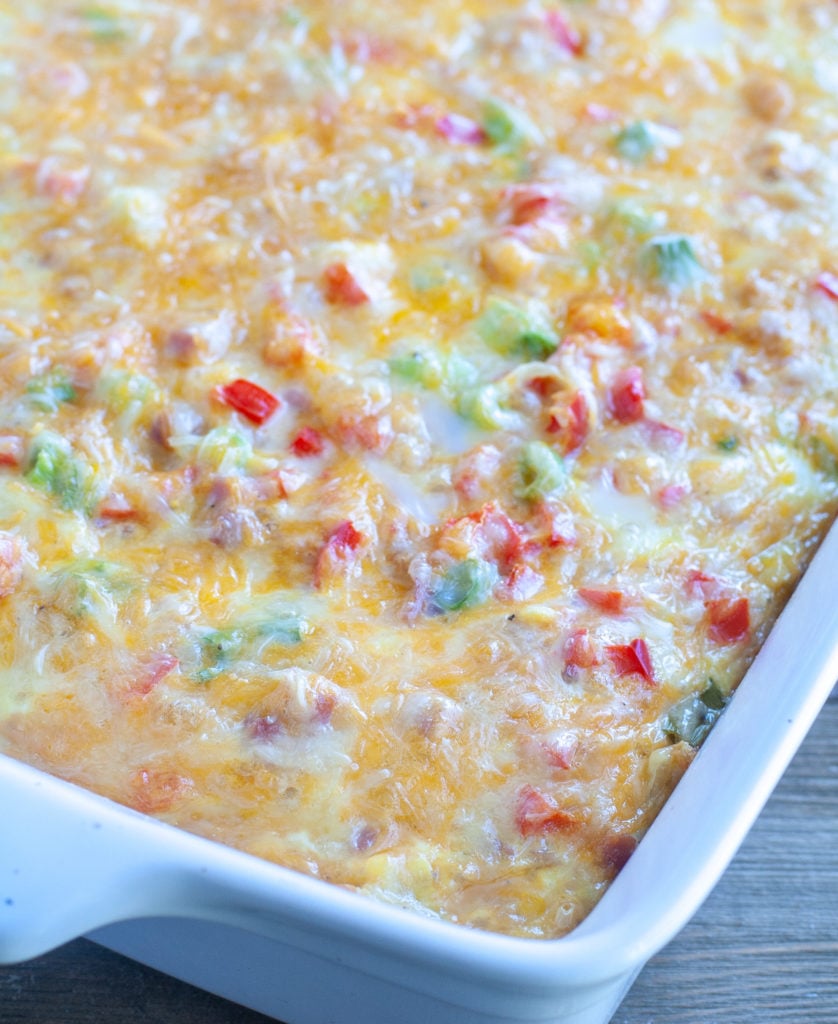 Farmers Casserole in a casserole dish