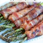 Plate of bacon wrapped asparagus