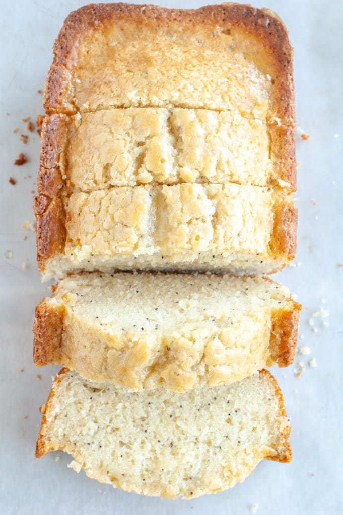 sliced poppy seed cake