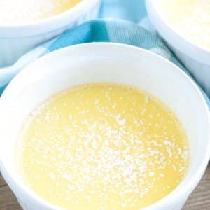 Bowl with custard.