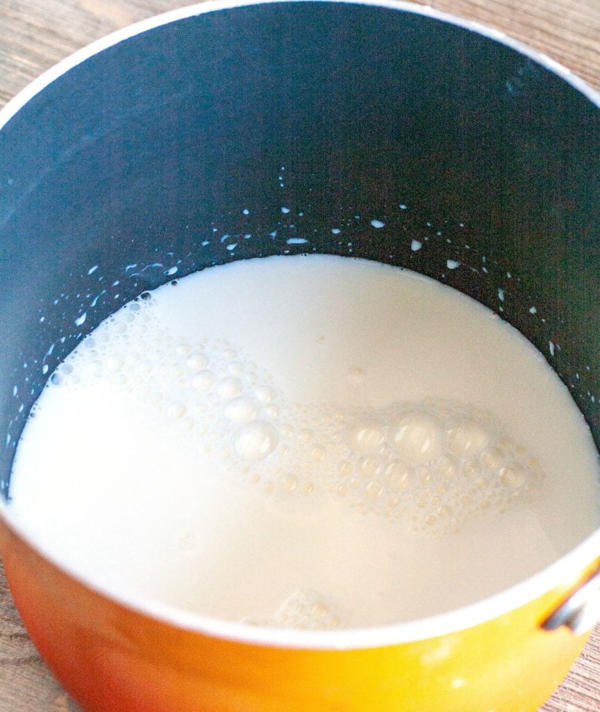 Milk in a saucepan