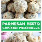 Parmesan pesto chicken meatballs pin