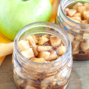 Jar of apple pie filling.