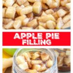 Diced apples in cinnamon in a jar.