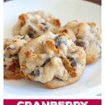 Plate with cranberry cookies.