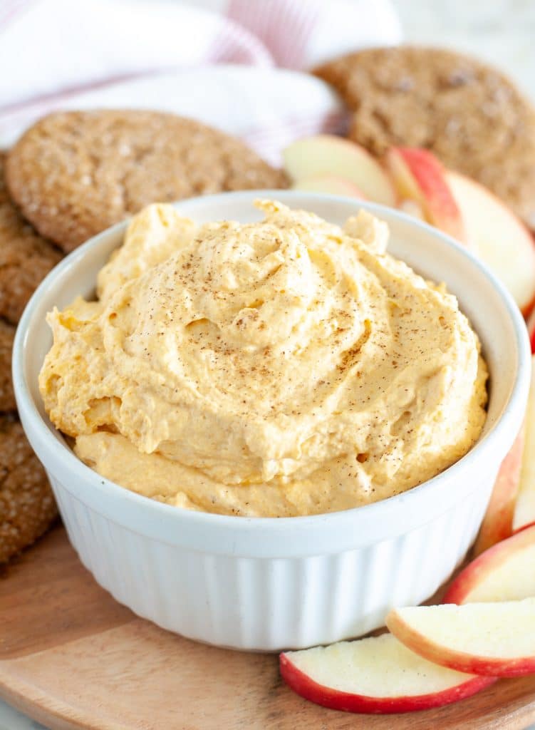 Bowl of cream cheese pumpkin dip