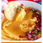 Bowl with hummus an cracker.