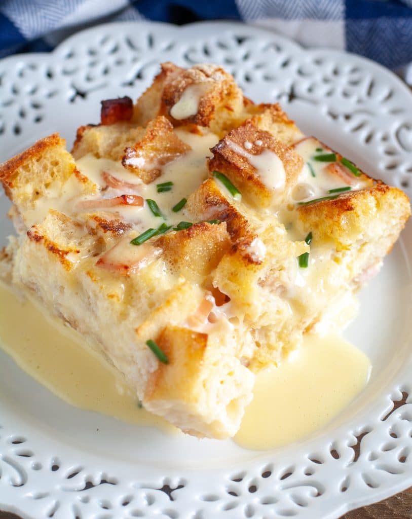 Breakfast casserole on a plate