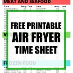 Air fryer time sheet pin for pinterest
