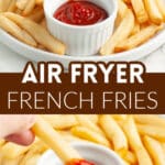 Plate of fries with a bowl of ketchup.