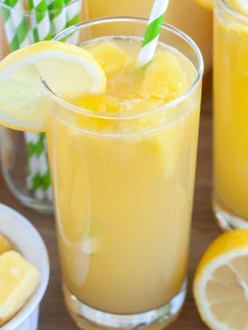 Pineapple lemonade in a glass