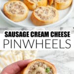 Plate of sausage rolls.